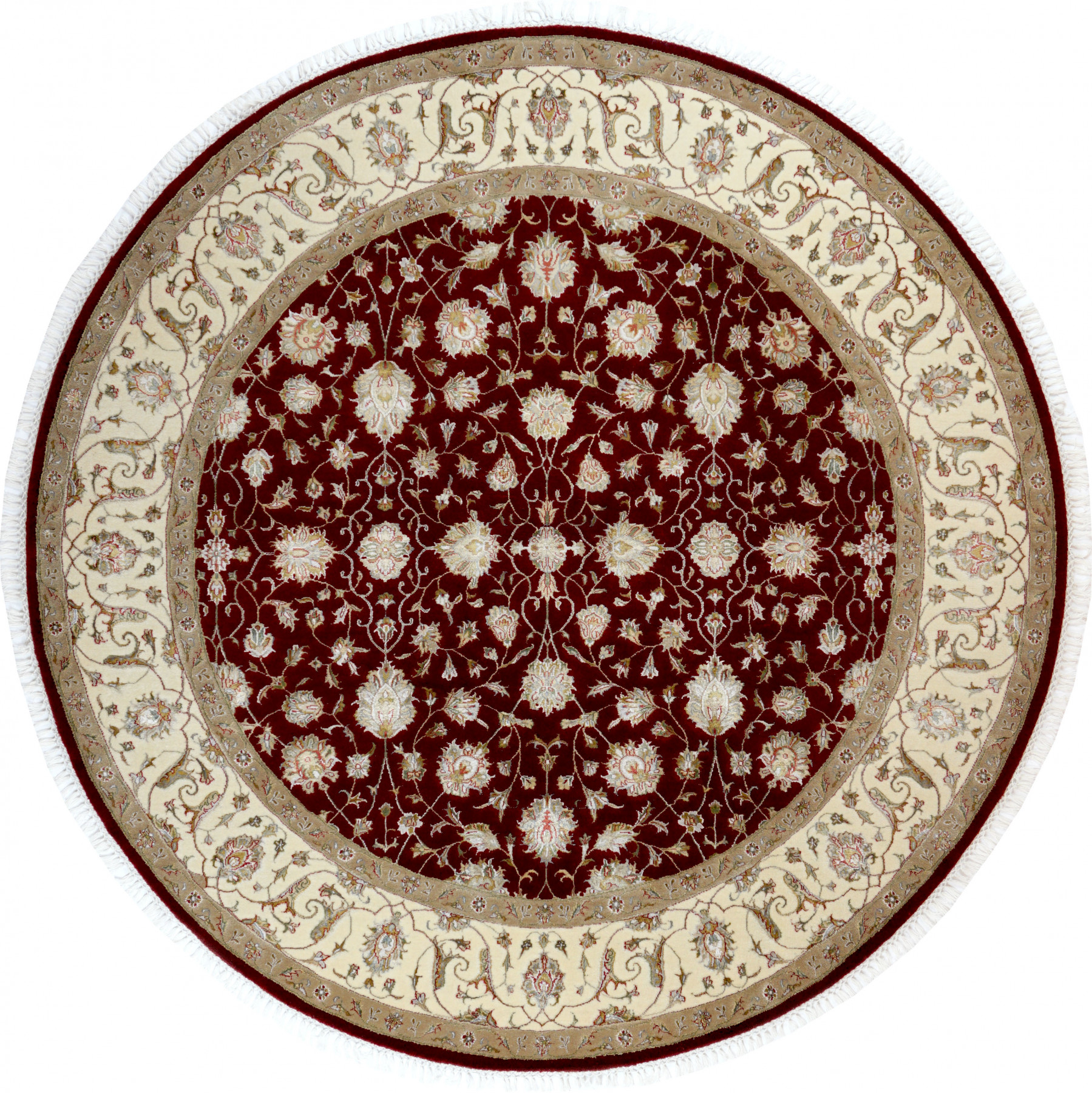 Ковер 2,01х2,01 Indien Orient floral beige red round