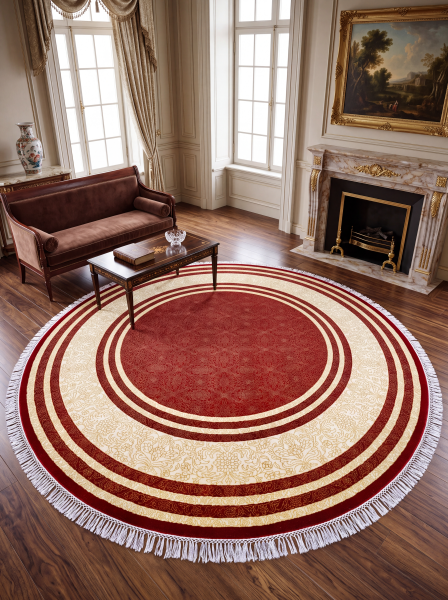 Ковер 2,49х2,49 Indien Renaissance beige red round Б