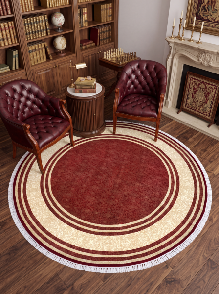 Ковер 2,49х2,49 Indien Renaissance beige red round Б