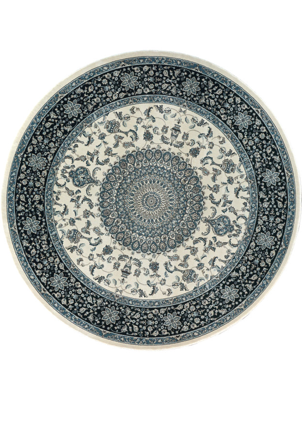 Ковер 2,80х2,80 Aqua 3637A cream d.blue round