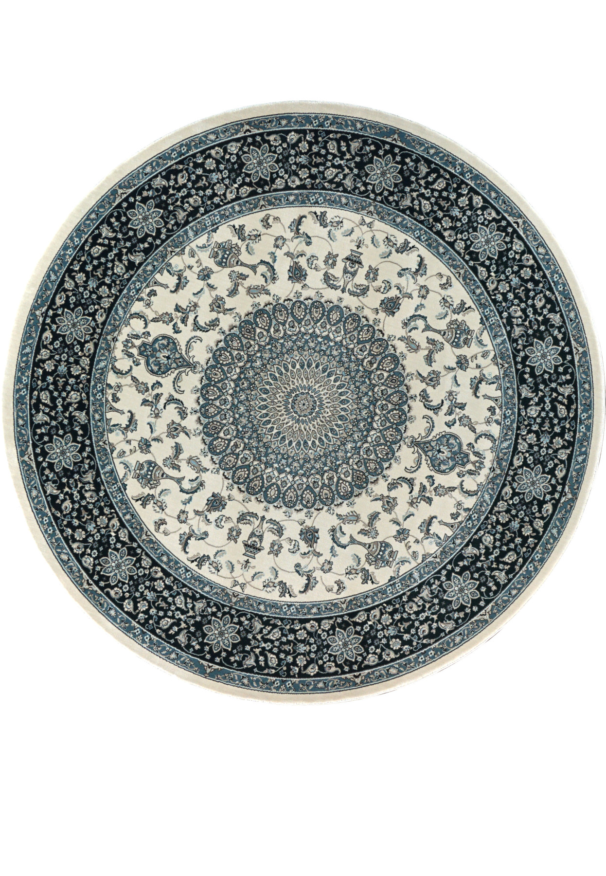 Ковер 2,80х2,80 Aqua 3637A cream d.blue round