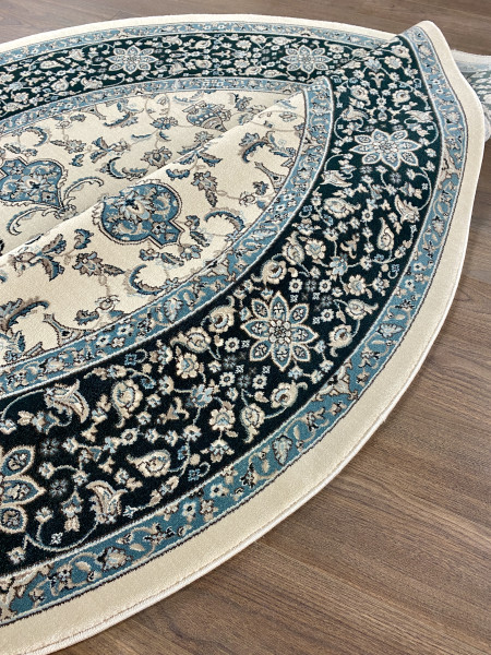 Ковер 2,80х2,80 Aqua 3637A cream d.blue round