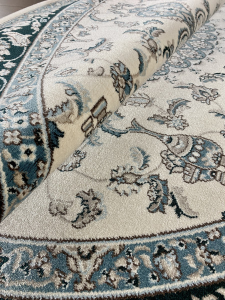 Ковер 2,80х2,80 Aqua 3637A cream d.blue round
