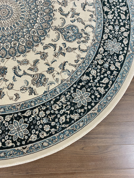 Ковер 2,80х2,80 Aqua 3637A cream d.blue round