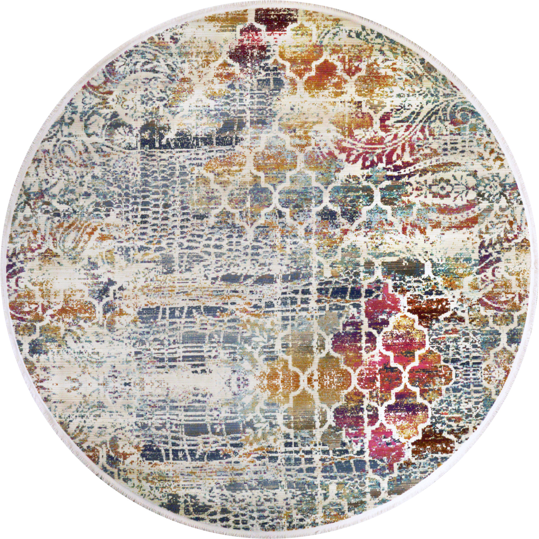 Ковер 2,80х2,80 Crystal 3861A cream blue round