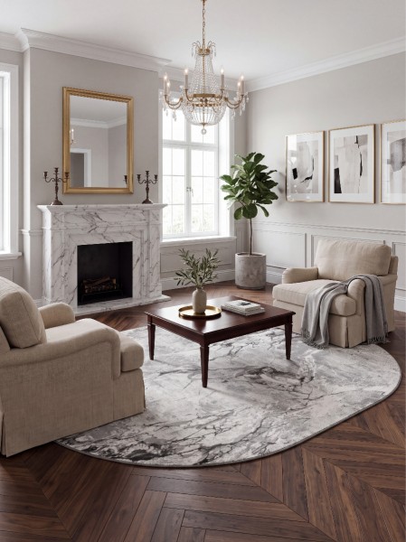 Ковер 1,60х2,30 Aurora GL071G grey oval