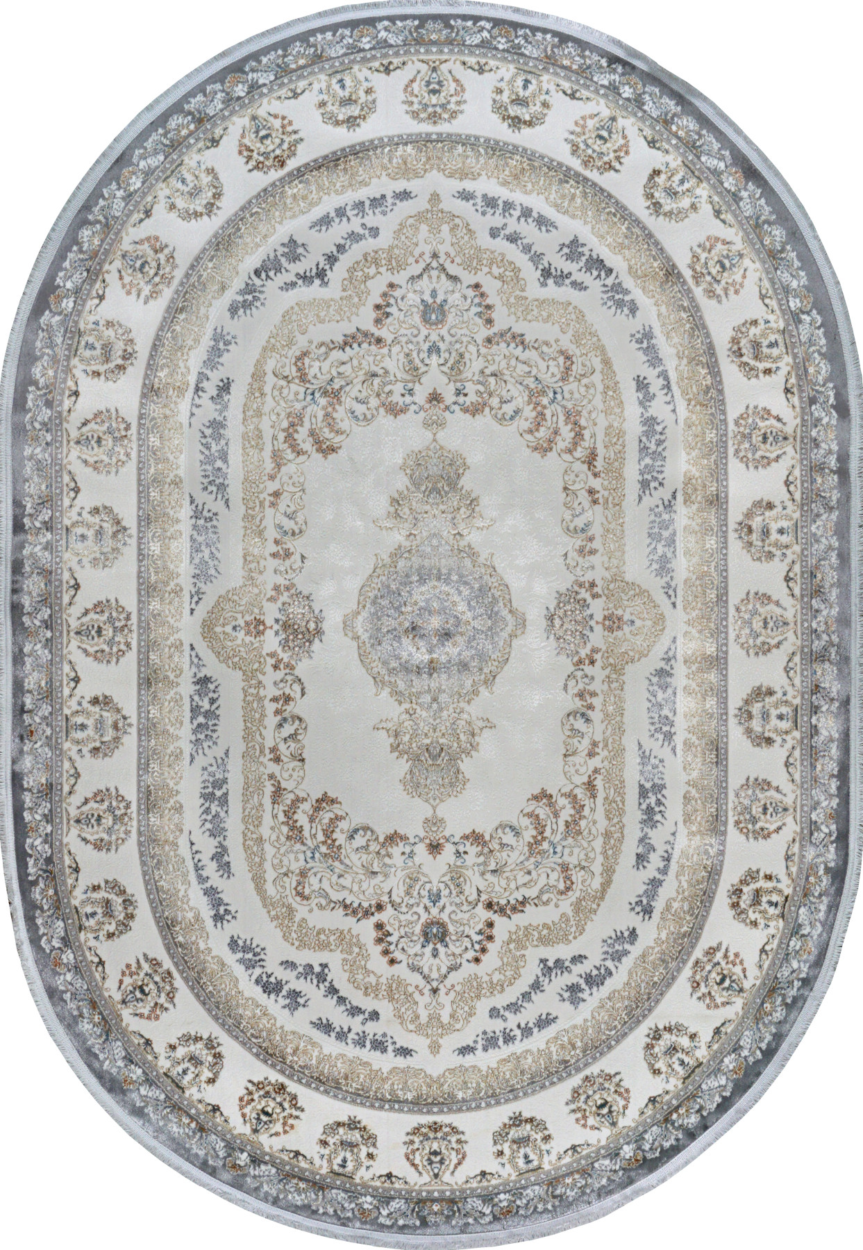 Ковер 1,60x2,30 Pearl Collection 7163A cream light gray oval