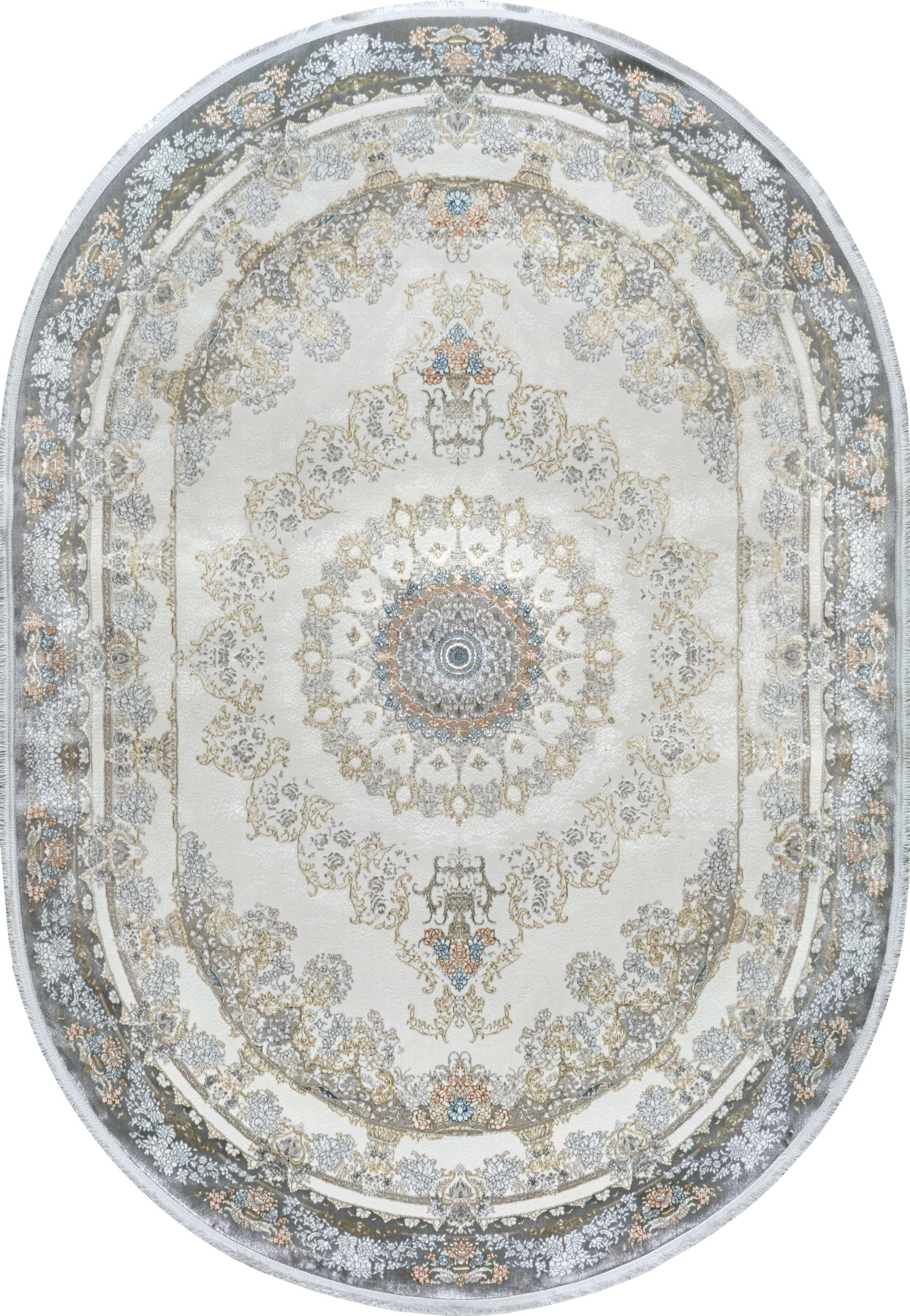 Ковер 1,60x2,30 Pearl Collection 7164A cream light gray oval